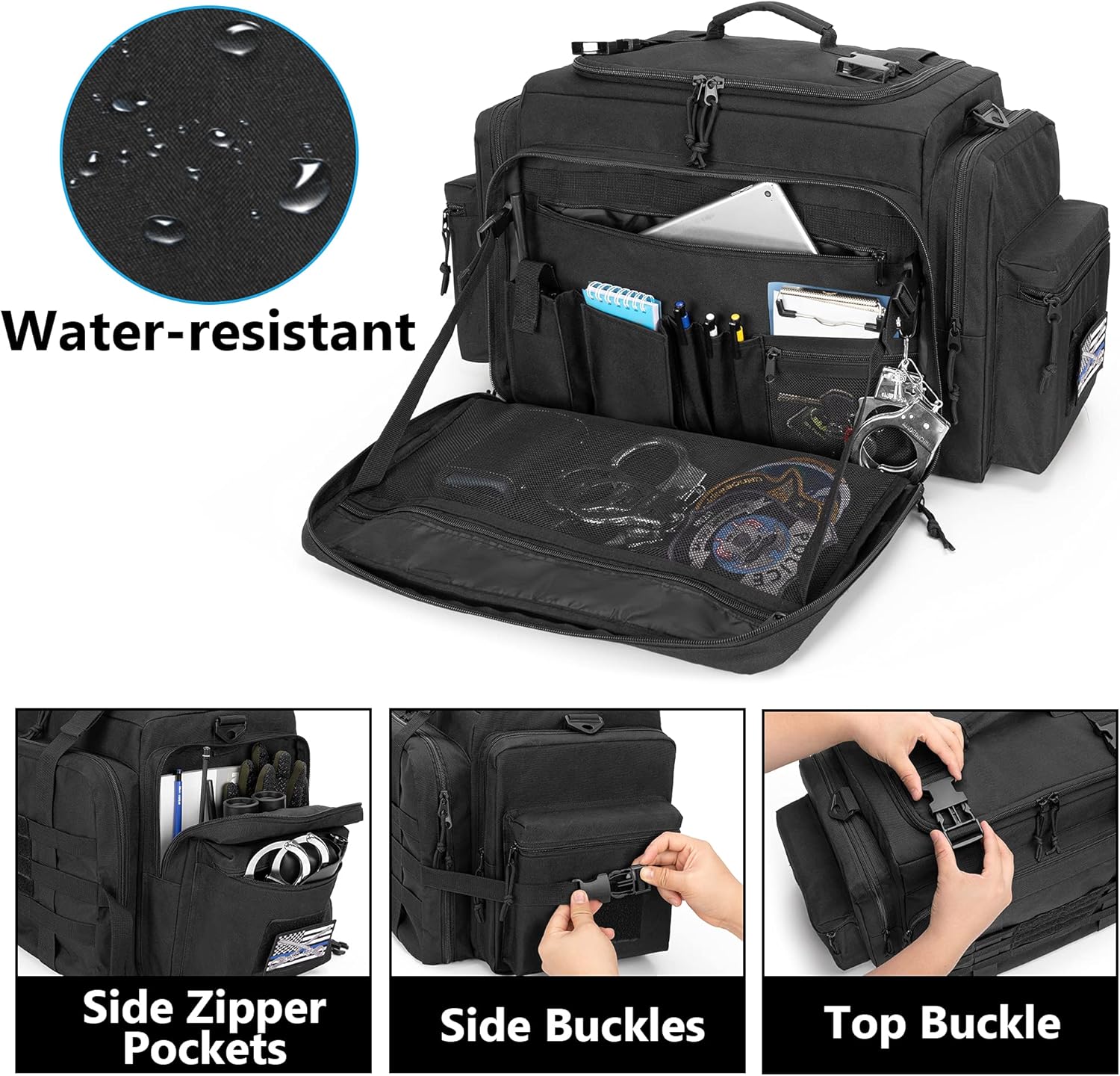 SAMDEW Patrol Bag, Police Gear Bag for Law Enforcement & Police Equipment, Car Front Seat Organizer for Police, Truckers & Travelers