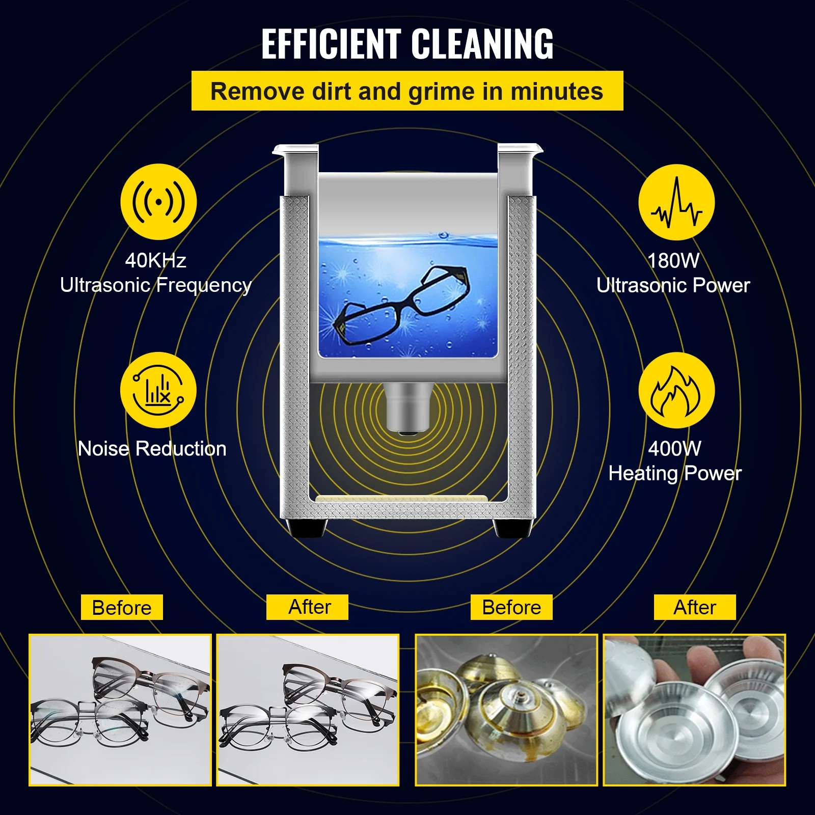 VEVOR 6L Upgraded Ultrasonic Cleaner (300W Heater