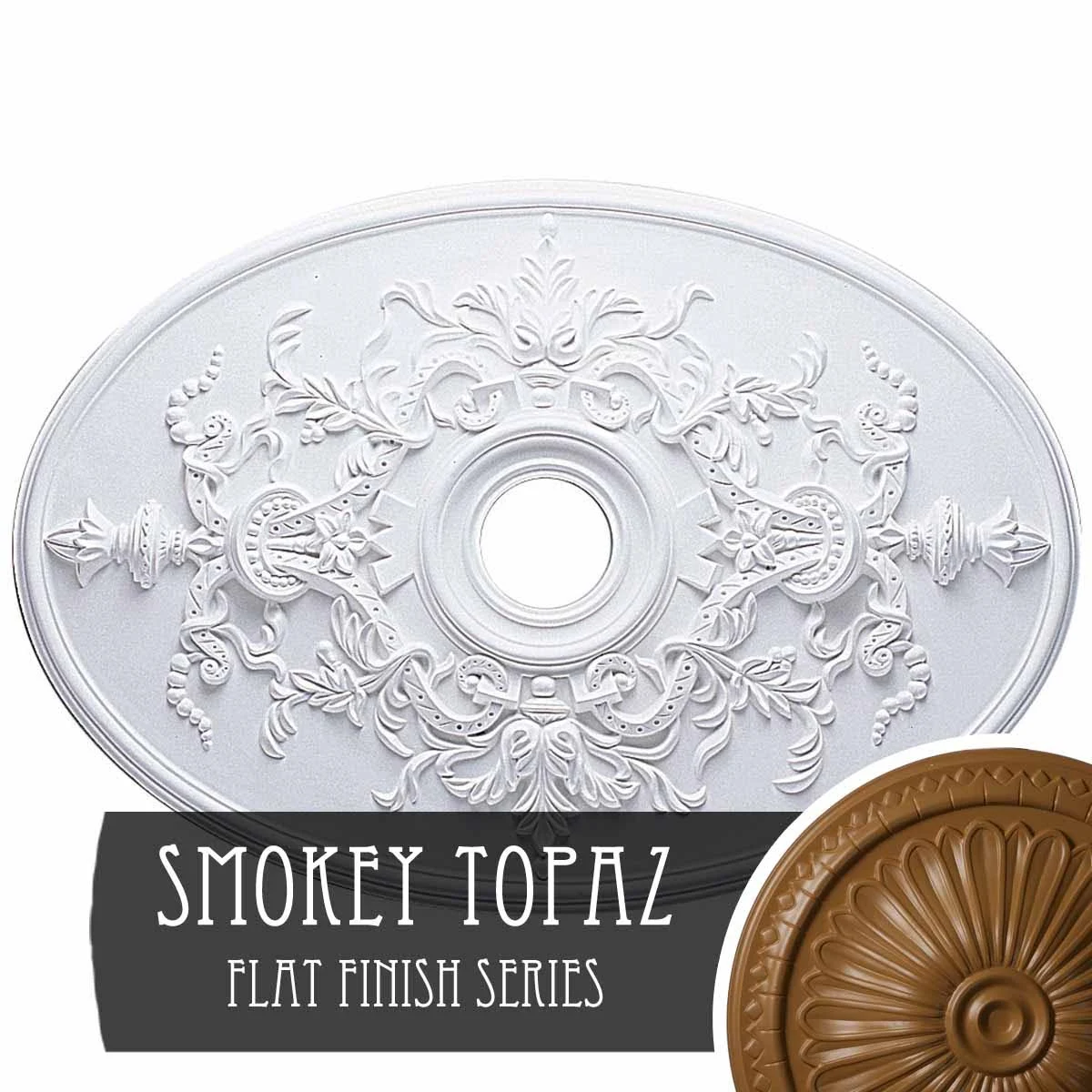 30 3/4 inchw x 21/14 inchh x 3 7/8 inchid x 1 5/8 inchp Alexa Ceiling Medallion (Fits Canopies Up to 5 5/8 inch), Hand-Painted S