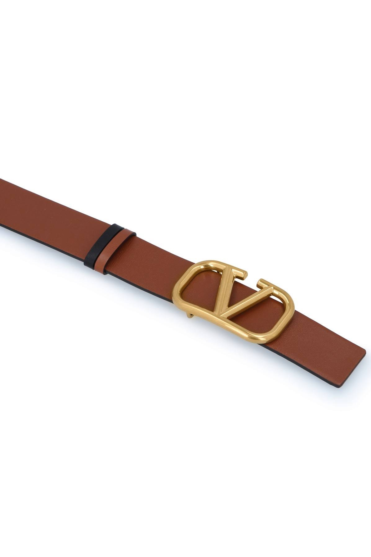 Valentino Garavani Reversible Vlogo Signature Belt in Glossy Calfskin 40mm