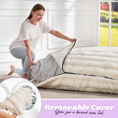 Hobestluk 3 in 1 Bean Bag Chair Giant Bean Bag Chairs Convertible Bean Bag Floor Cushion with Machine Washable Cover