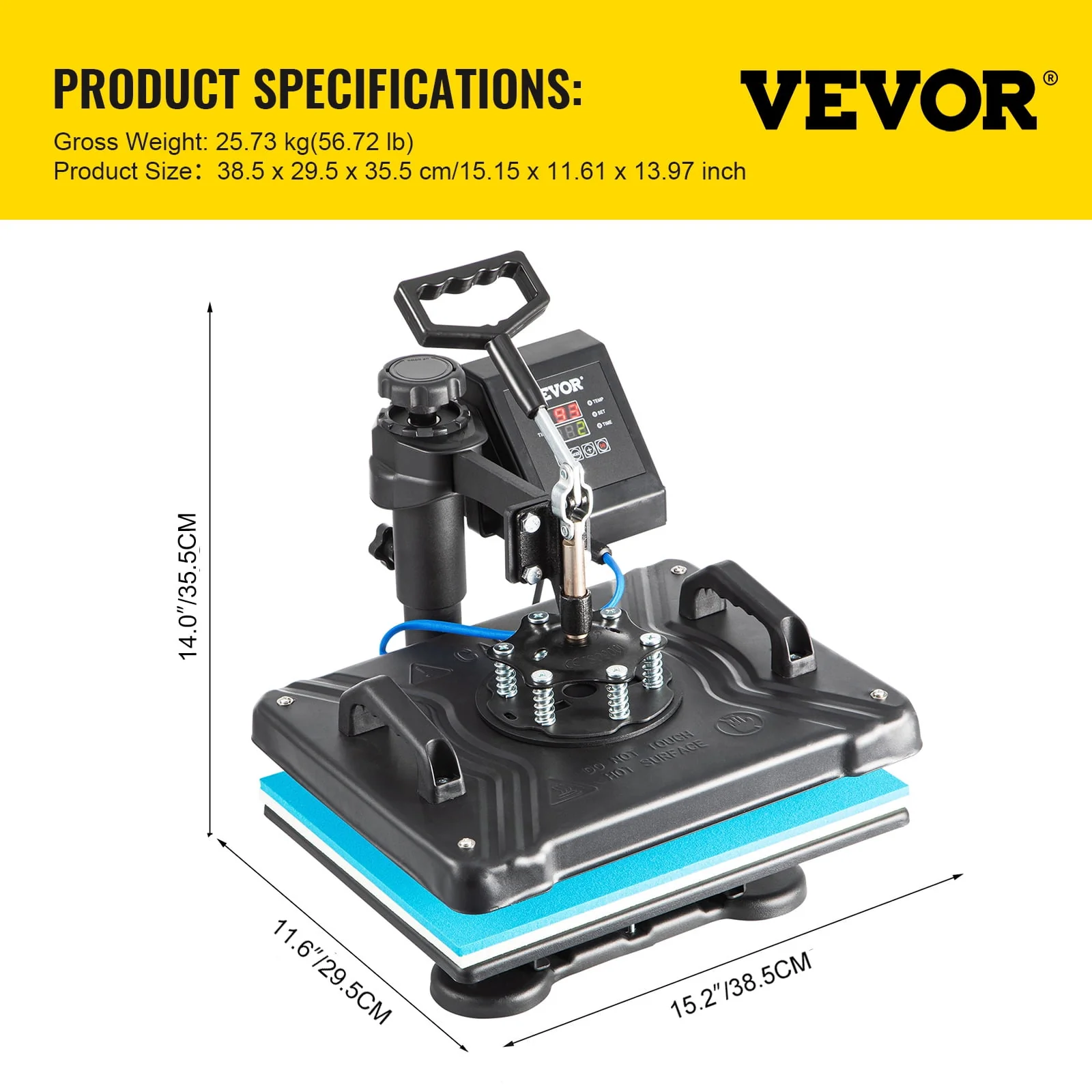 VEVOR 5 in 1 Heat Press Heat Press Machine Digital Multifunctional Sublimation T-Shirt Heat Press Machine for T Shirts Hat Mug Cap Plate