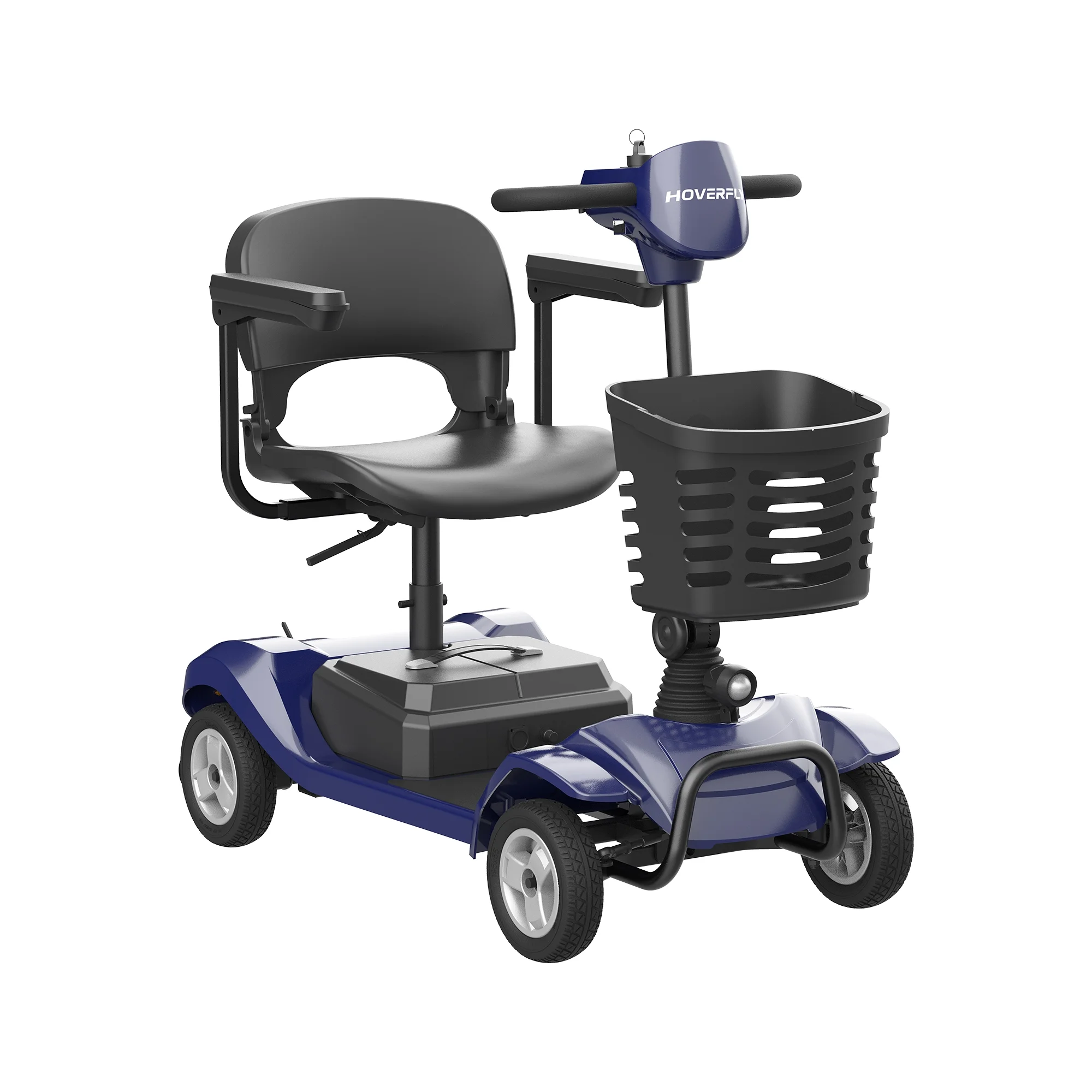 Hoverfly T4 Mobility Scooter for Elderly, 4 Wheel Mobility Compact Scooters for Seniors 330lbs with Lights Basket, Blue - Curated Treasures Market