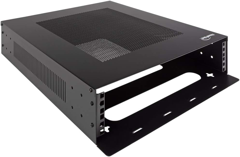 NavePoint 2U Vertical Wall Mountable Server Rack, Black