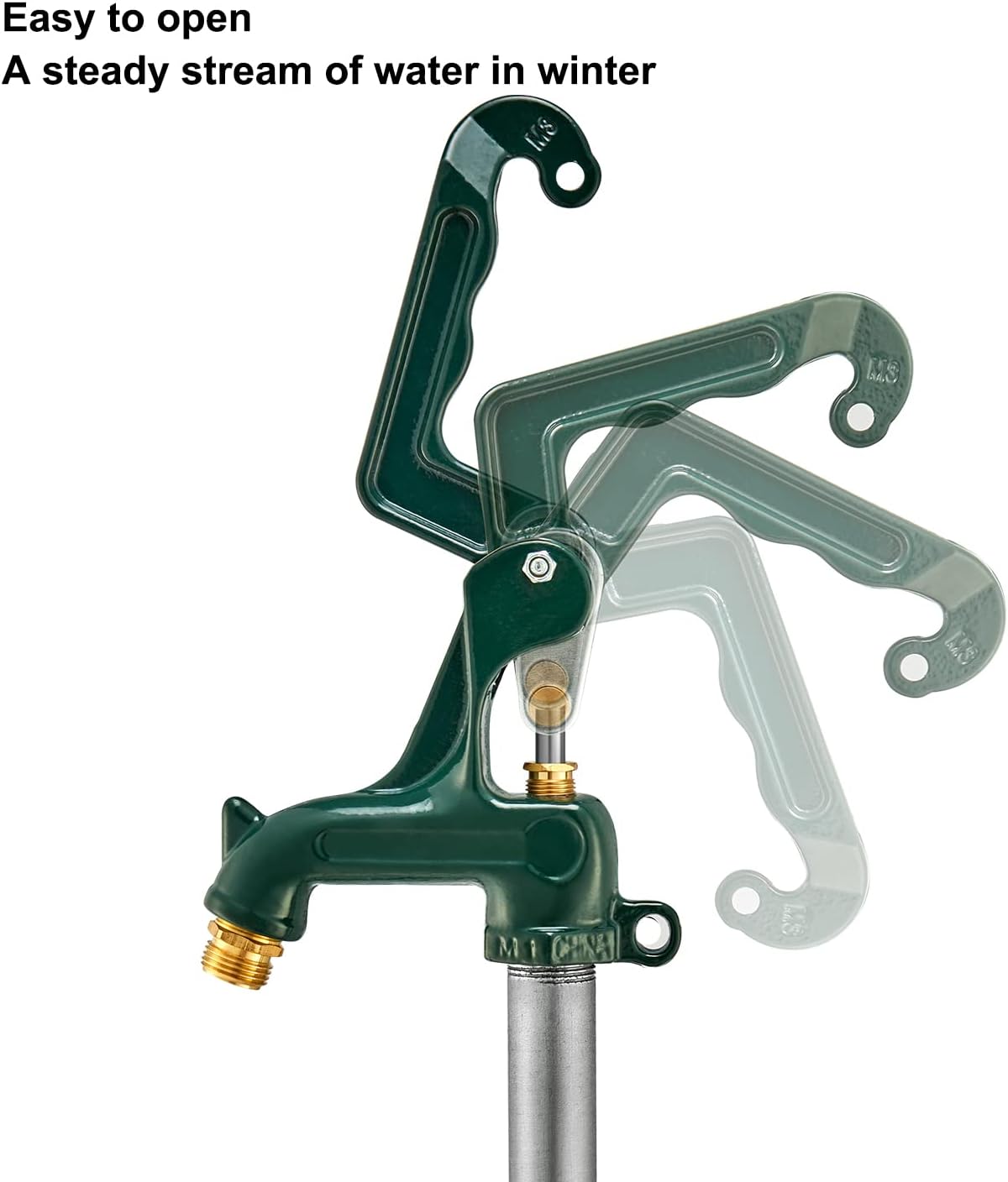 Frost-Free Yard Hydrant Freezeless Frost Proof Green 3/4" Pipe Connection 39.4" Total Length bury Depth 1ft