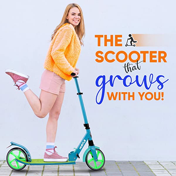 Hurtle Scooter &ndash; Scooter for Teenager &ndash; Kick Scooter &ndash; 2 Wheel Scooter with Adjustable T-Bar Handlebar &ndash