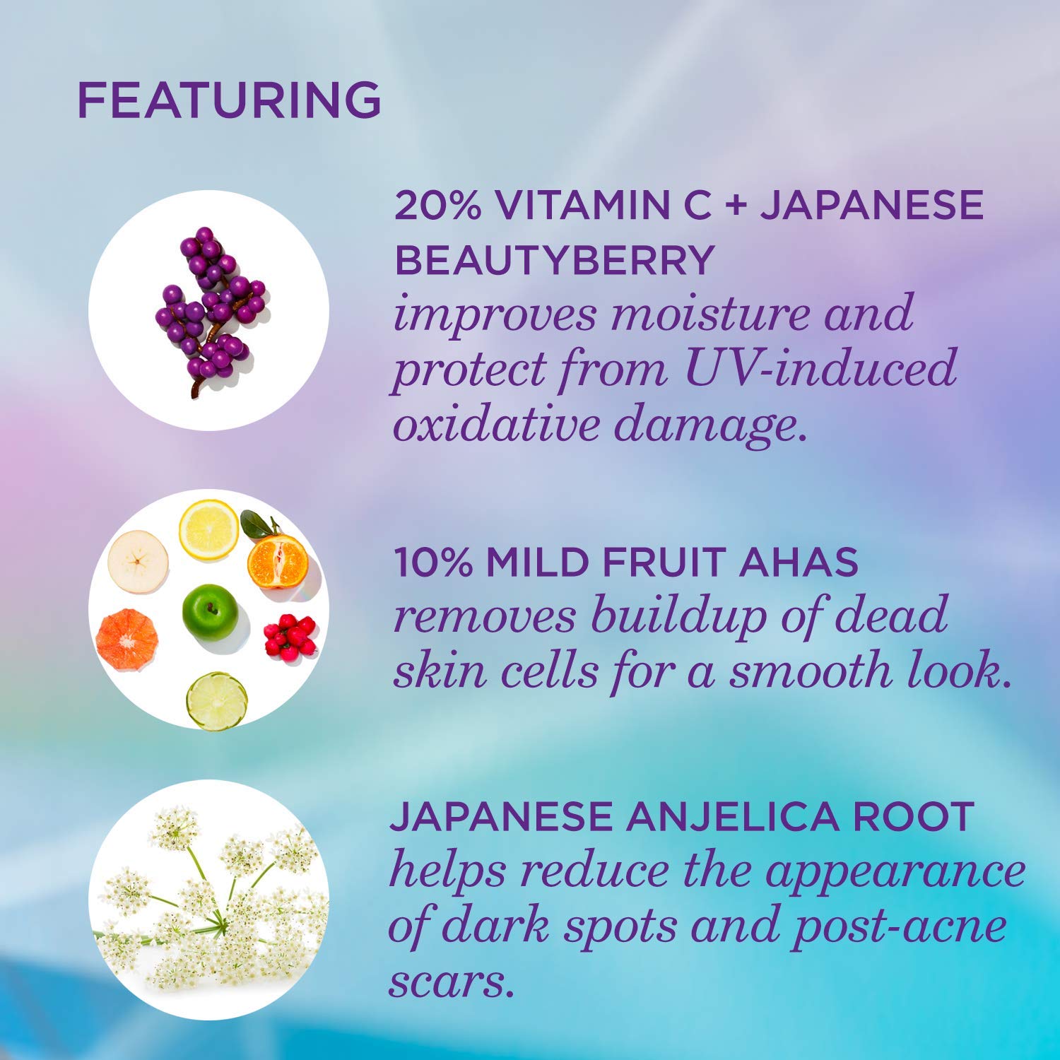 Tatcha Violet-C Brightening Serum: Skin Smoothing Serum with Vitamin C for Acne Scars and Dark Spots (30 ml | 1 oz)
