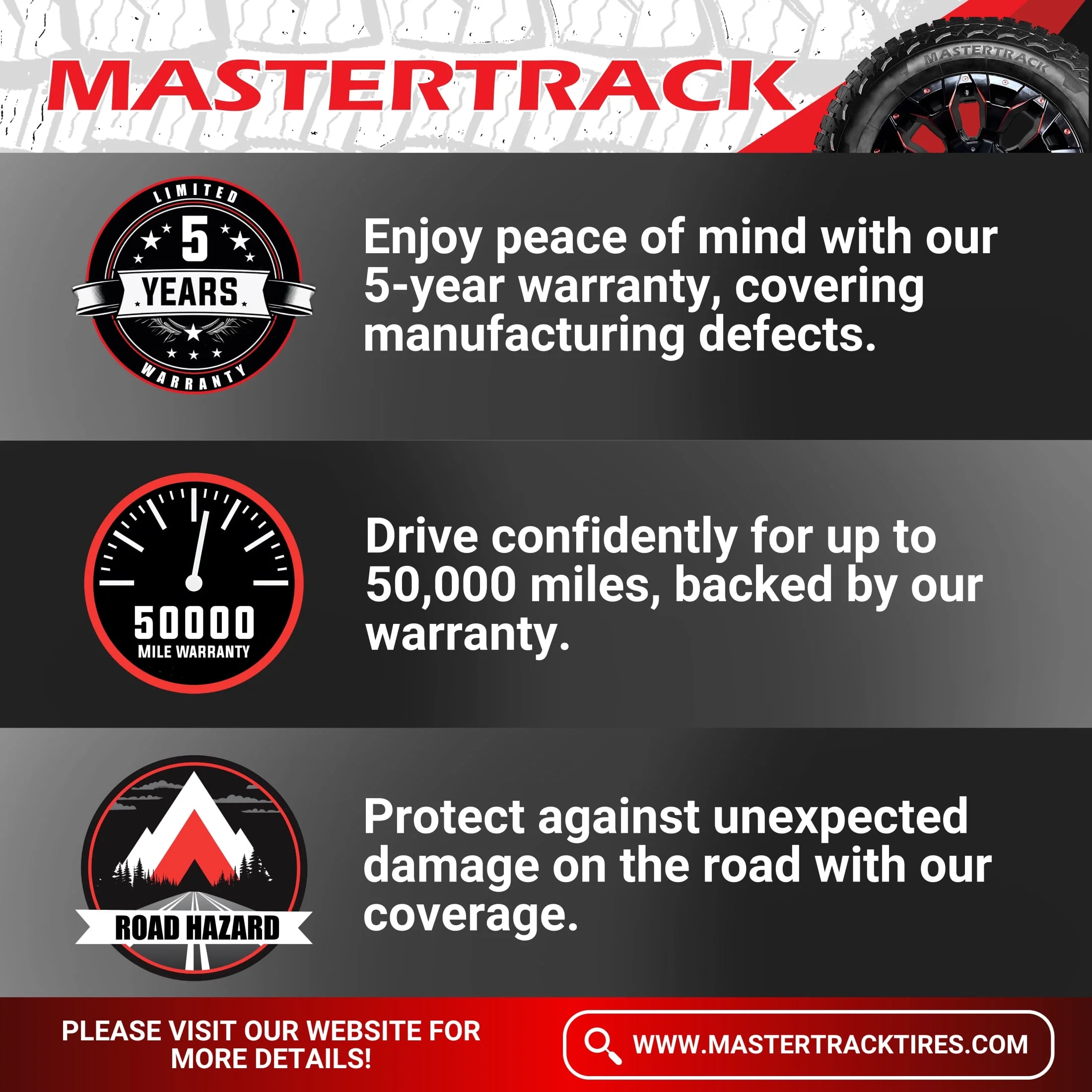 Mastertrack BADLANDS AT All Terrain P285/70R17 117T SUV Light Truck Tire 285/70/17(Tire Only)