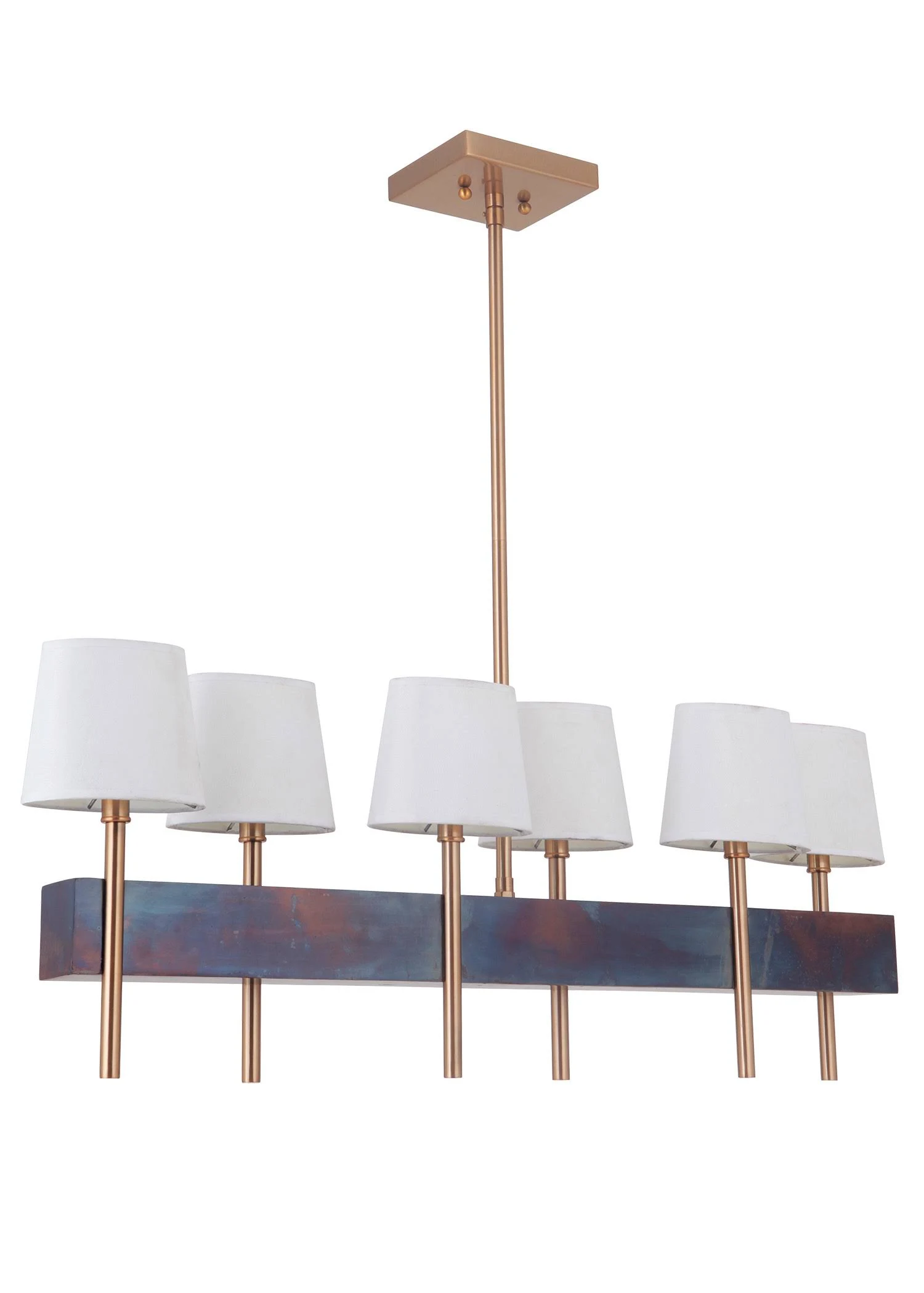 Craftmade Parker 6 Light Island - Fired Steel/Satin Brass - 44476-FSSB