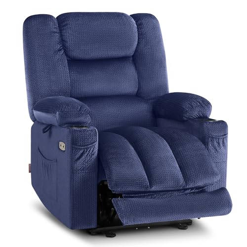 MCombo Zero Gravity Power Recliner Chair with Heat and Vibration Massage, Reclining Chair with USB & Type C Ports, Cup Holders for Living Room