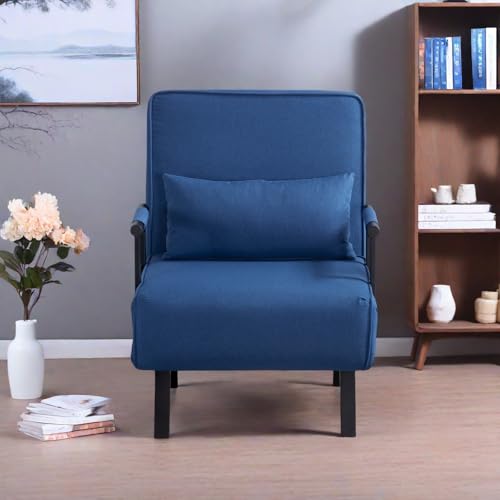 3 in 1 Sleeper Sofa Bed, Futon Sofa Bed for Living Room with Side Pocket, Black Sleepers Sofa Couch with Pullout Bed