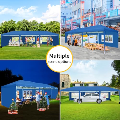 COBIZI Canopy 10x20 Pop Up Canopy Tent with 6 Sidewalls Party Tents for Parties Weddings Backyard Waterproof Canopy Outdoor Commercial Canopy Event