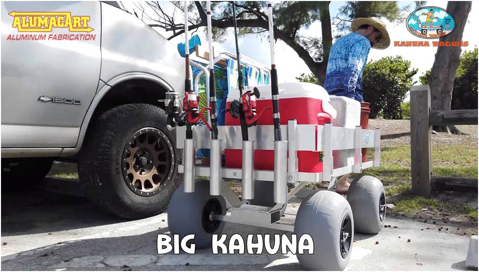 Alumacart Big Kahuna Beach and Fishing Wagon Rust Resistant with Rod Holders, ALUM115