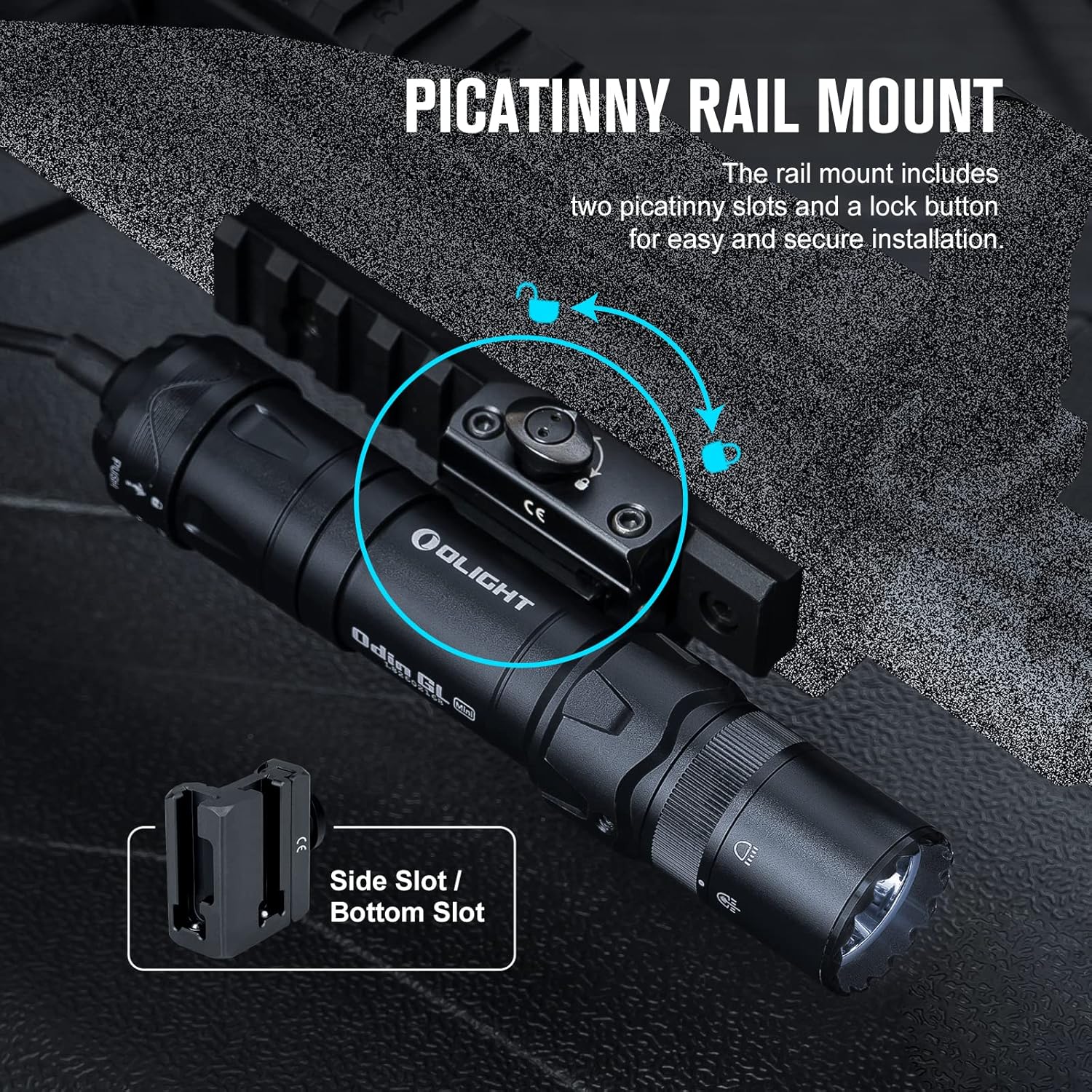 OLIGHT Odin GL Mini 1000 Lumens Picatinny Rail Mounted Rechargeable Tactical Flashlight with Green Beam and White LED Combo