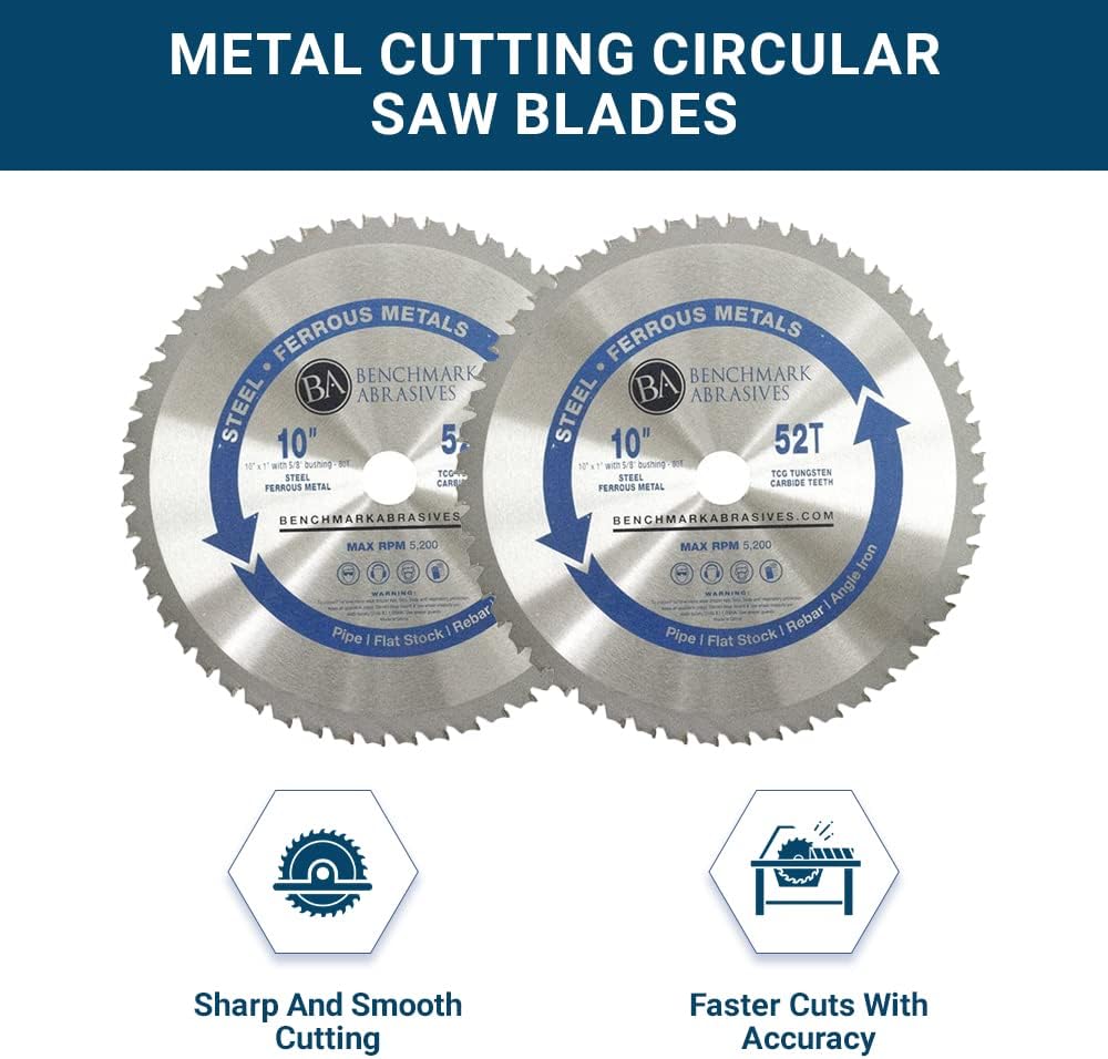 Benchmark Abrasives 14" 80 Tooth Tungsten Carbide Tips Saw Blade for Thin Steel and Ferrous Metals