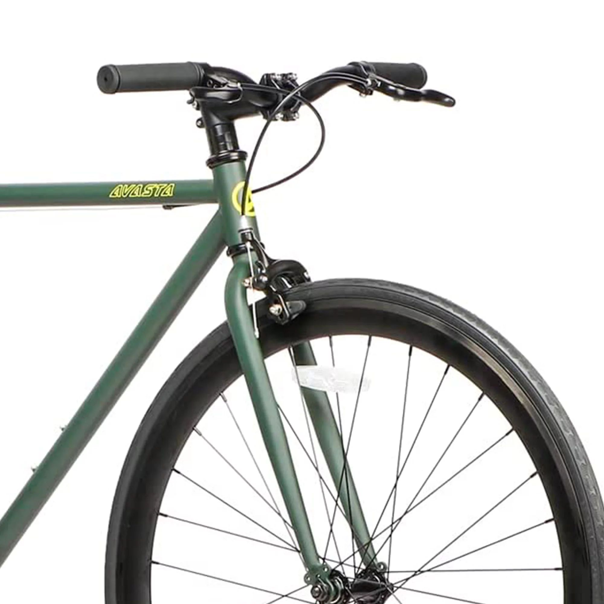 AVASTA 700C 54 In Single Speed Fixed Gear Urban Commuter Fixie Bike, Green - Radiant Selections