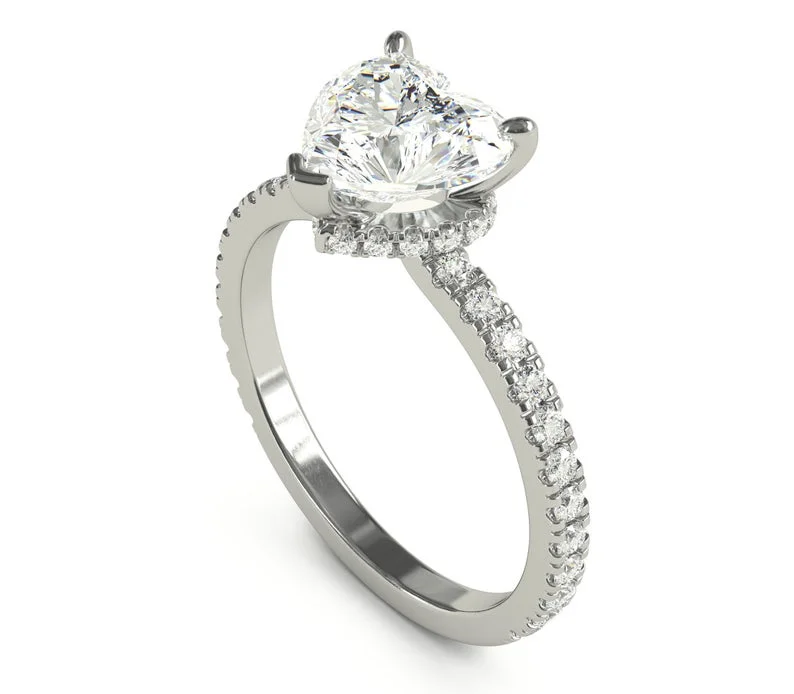 2.00 Ct Brilliant Heart Shaped Diamond Bridal Rings Solid 950 Platinum
