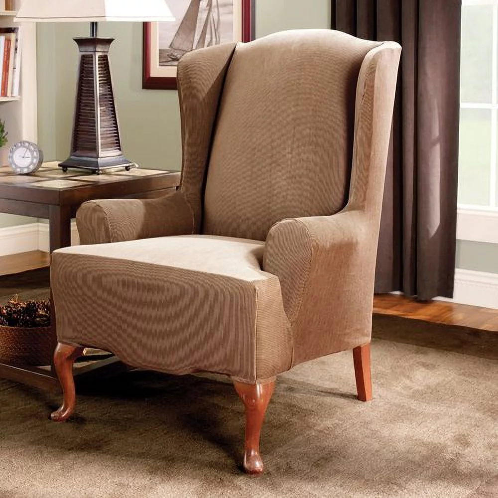 Sure Fit Stretch Stripe Wing Chair Slipcover - Curated Treasures Market