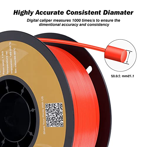 Kingroon PLA 3D Printer Filament, 12Rolls, Dimensional Accuracy +/- 0.03 mm, 12kg Spool(26.4lbs)