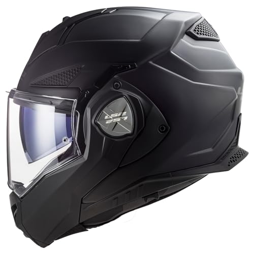 LS2 Helmets Advant X Modular Helmet with Integrated Cardo 4X Bluetooth (Matte Black - Medium)