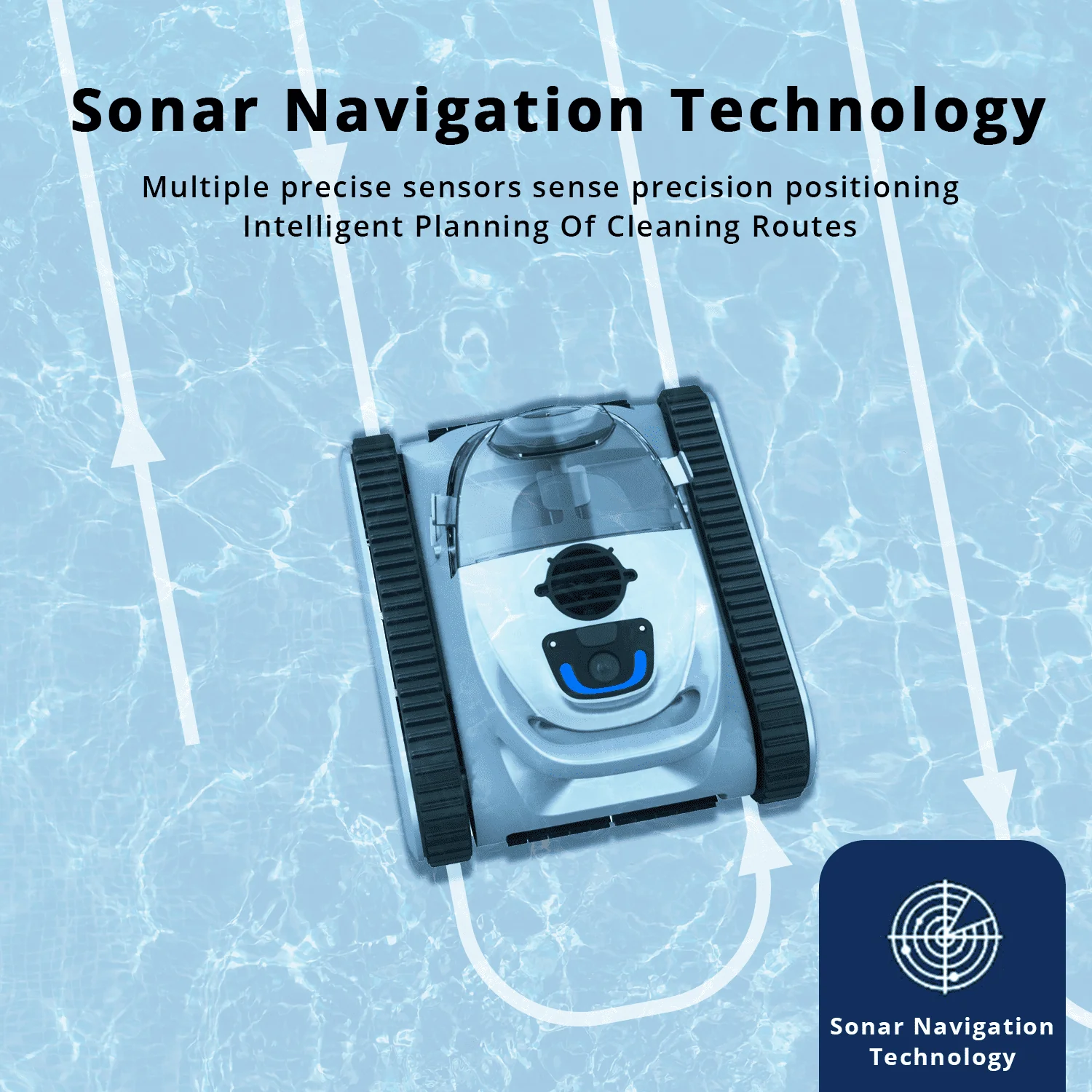 Seauto Crab Pool Vacuum, Cordless Robotic Pool Cleaner for Inground Pools, Wall Climbing, Sonar Navigation