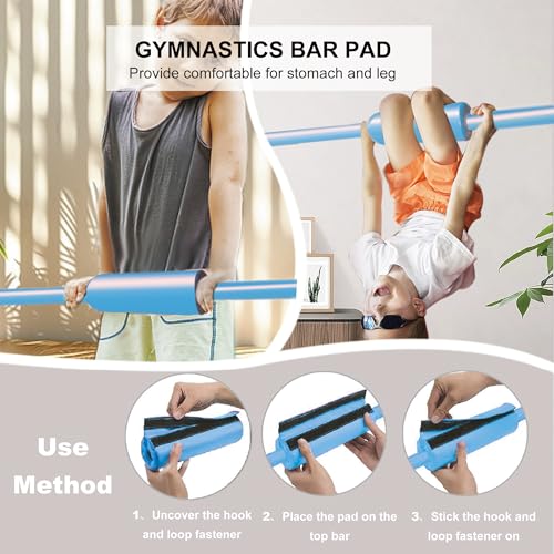 Expandable Gymnastics Bar for Kids, Adjustable Height Junior Training Kip Bar, Folding Gymnastic Horizontal Bars Monkey Bar