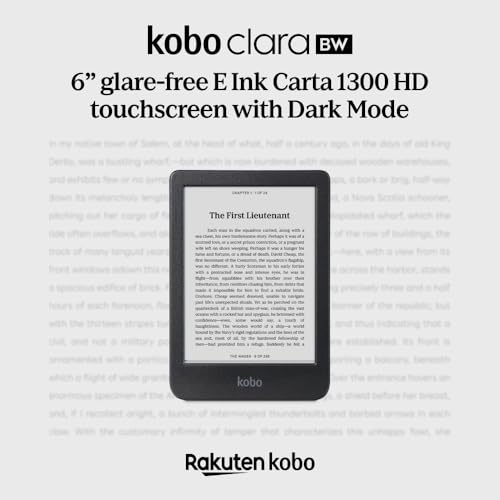 Kobo Clara BW | eReader | 6” Glare-Free Touchscreen with ComfortLight PRO | Dark Mode Option | Audiobooks | Waterproof | 16GB of Storage | Black