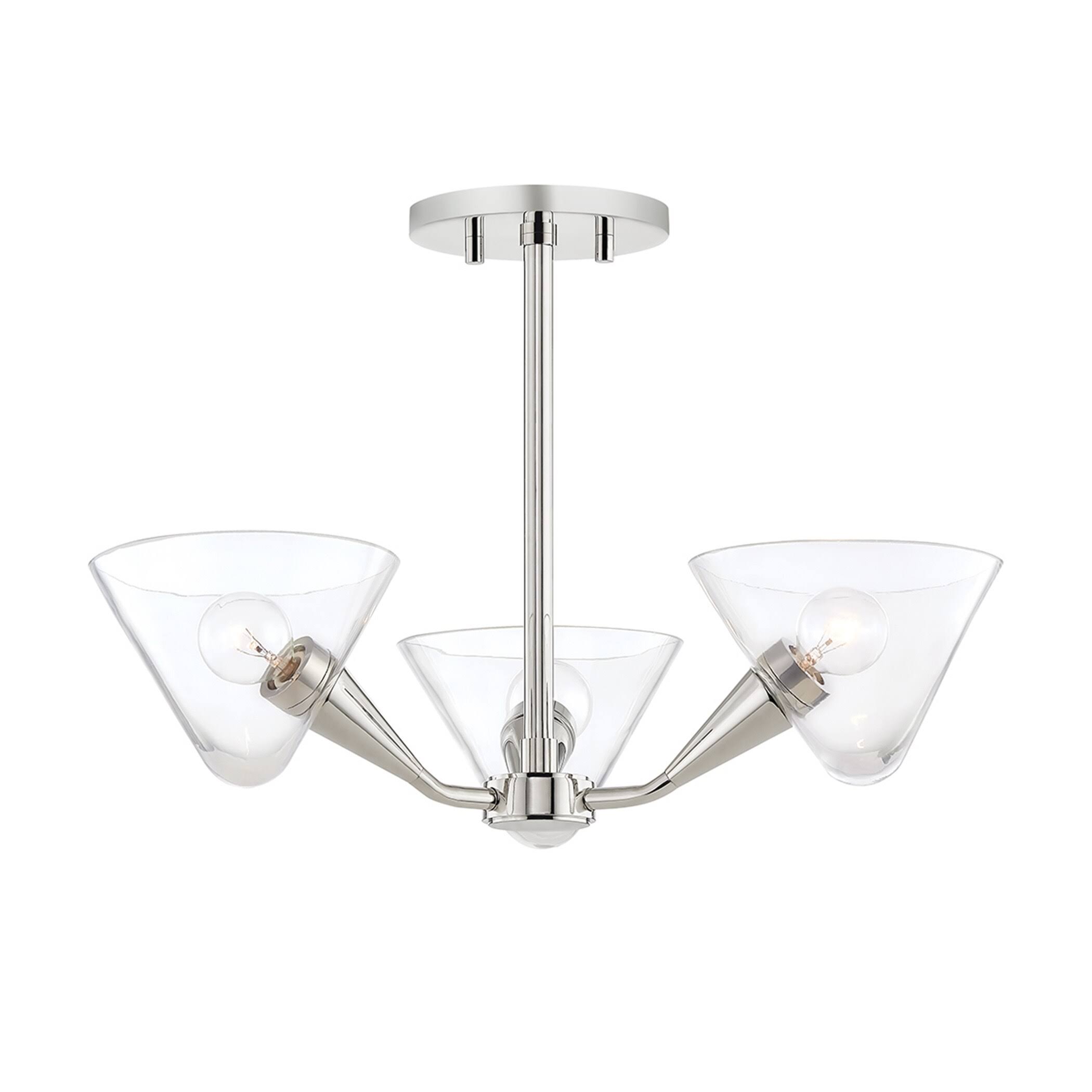 Mitzi H327603-PN Isabella 3 Light Semi Flush - Polished Nickel