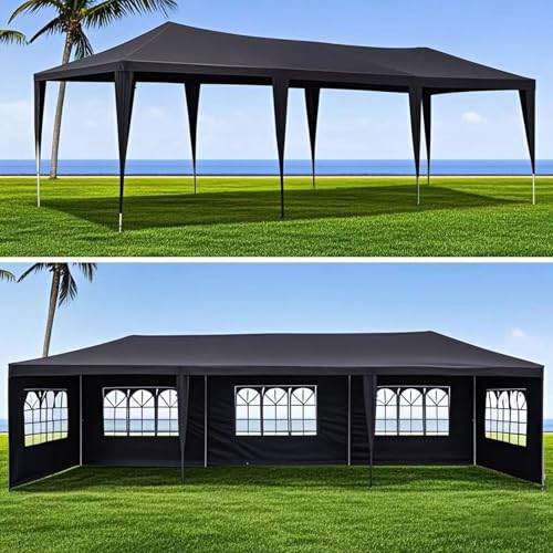 10'X30' Outdoor Party Tent Gazebo with 8 Removable Sidewalls, Large Wedding/Event Canopy Marquee Featuring Windows