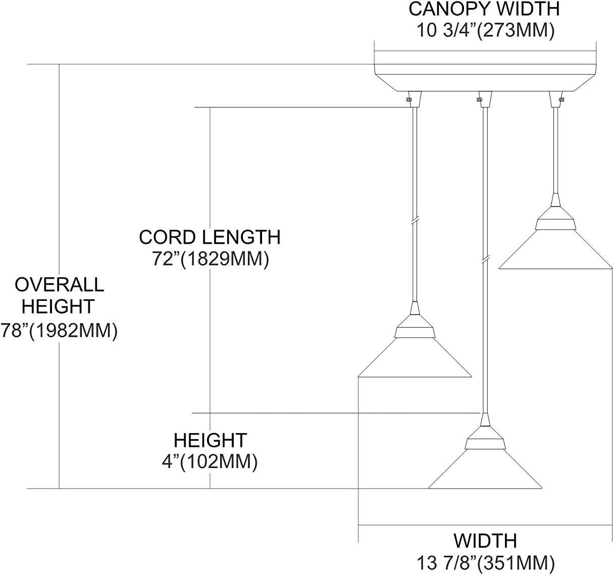 Elk 1477/3CAR 3 Polished Chrome and Caribbean Glass Pendant Light, 10W X 10D X 4H
