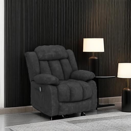 INZOY Massage Swivel Rocker Recliner with Heat and Vibration, Manual Rocking Recliner Chair with Vibrating Massage
