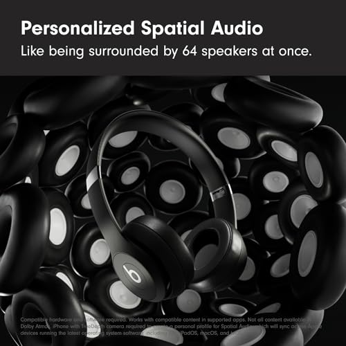 Beats Solo 4 - Wireless Bluetooth On-Ear Headphones, Apple & Android Compatible, Up to 50 Hours of Battery Life - Black & Gold