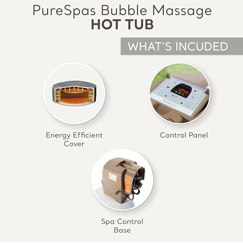 INTEX 28425EH PureSpa Bubble Massage Spa Set Outdoor Inflatable Portable Hot Tub, Includes Energy Efficient Spa Cover, Saltwater System Ready