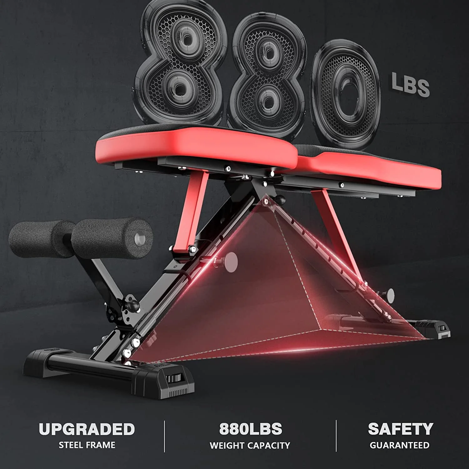 UPGO Adjustable Weight Bench with 660lbs Weight Capacity Foldable Workout Bench for Adult Up to 5.9' Gym Bench for Home