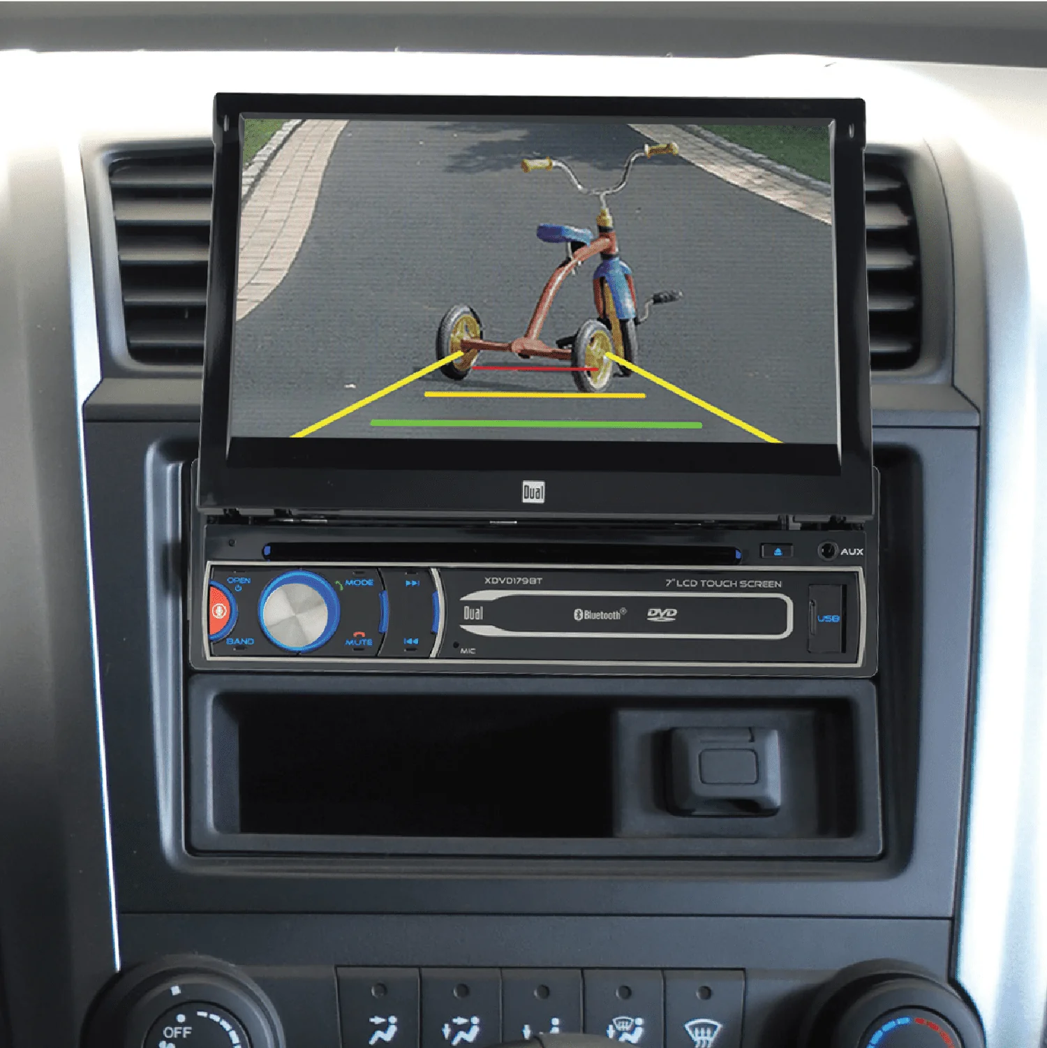 Dual Electronics XDVD179BT 7 inch Single DIN Car Stereo, Motorized Touch Screen, CD/DVD, New