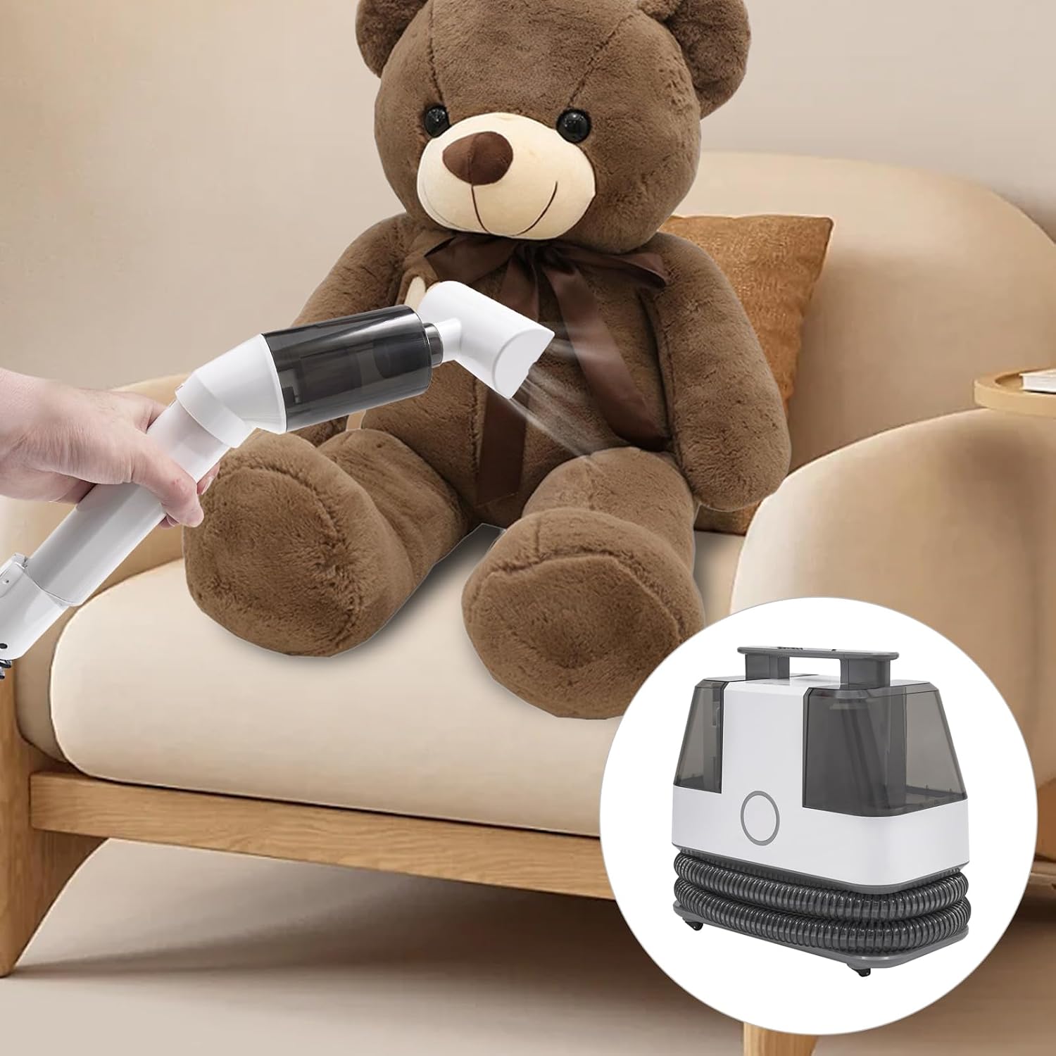 Upholstery Cleaner Machine,Portable Carpet Couch Deep Cleaner,Handheld Rug Spot Cleaner for Pet Stains, Sofa, Rug, Mattress, Car Seat and Curtain