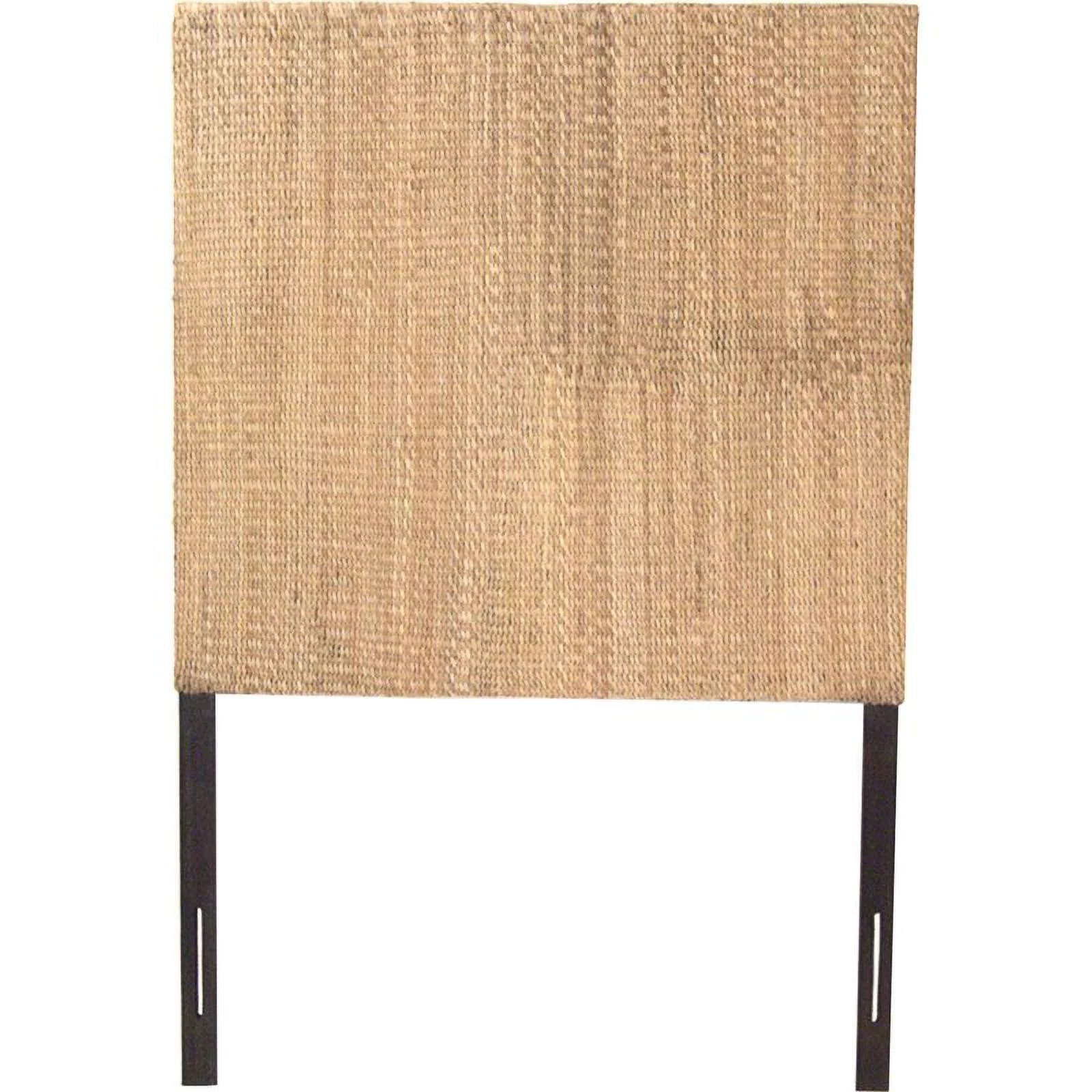 Pemberly Row Modern Wood Grassweave Twin Headboard in Natural