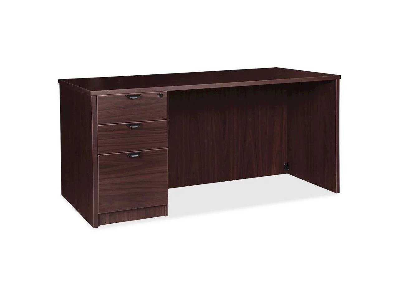 Lorell Prominence 2.0 Espresso Laminate Box/Box/File Left-Pedestal Desk - 3-Drawer 1" Top, 72" x 36" x 29" - 3 x File Drawer(s), Box Drawer(s)