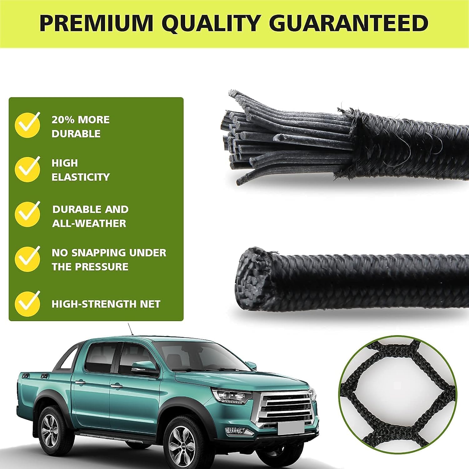 Double-Layer High Elastic Car Rear Cargo Net for SUV Car Trunk Net Organizer, Automotive Cargo Nets