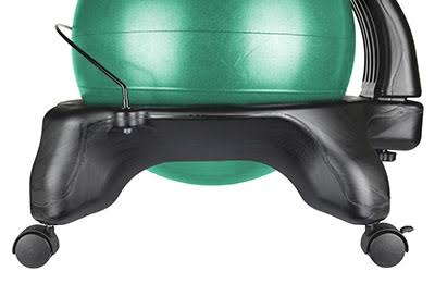 Cando Ball Chair Plastic Mobile with Back Adult Size with Ball - Green