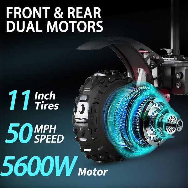 60V 5600W Dual Motor Electric Scooter Adults 50 MPH Max Speed Foldable Scooter Electric