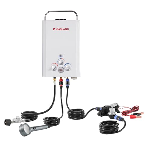 GASLAND BE158 Propane Tankless Water Heater 6L, Outdoor Portable Hot Water Heater, Overheating Protection, Easy to Install