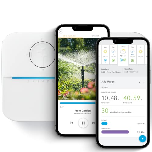 Rachio WiFi Smart Sprinkler Controller (8-Zone Irrigation Remote Control) &ndash; App-Based Scheduling, Local Weather Intelligence, Rain Skips