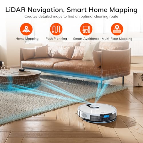 ILIFE A12 Pro Robot Vacuum and Mop Combo, Self Emptying Station for 60 Days, LiDAR Navigation, Home Mapping, No-Go Zones