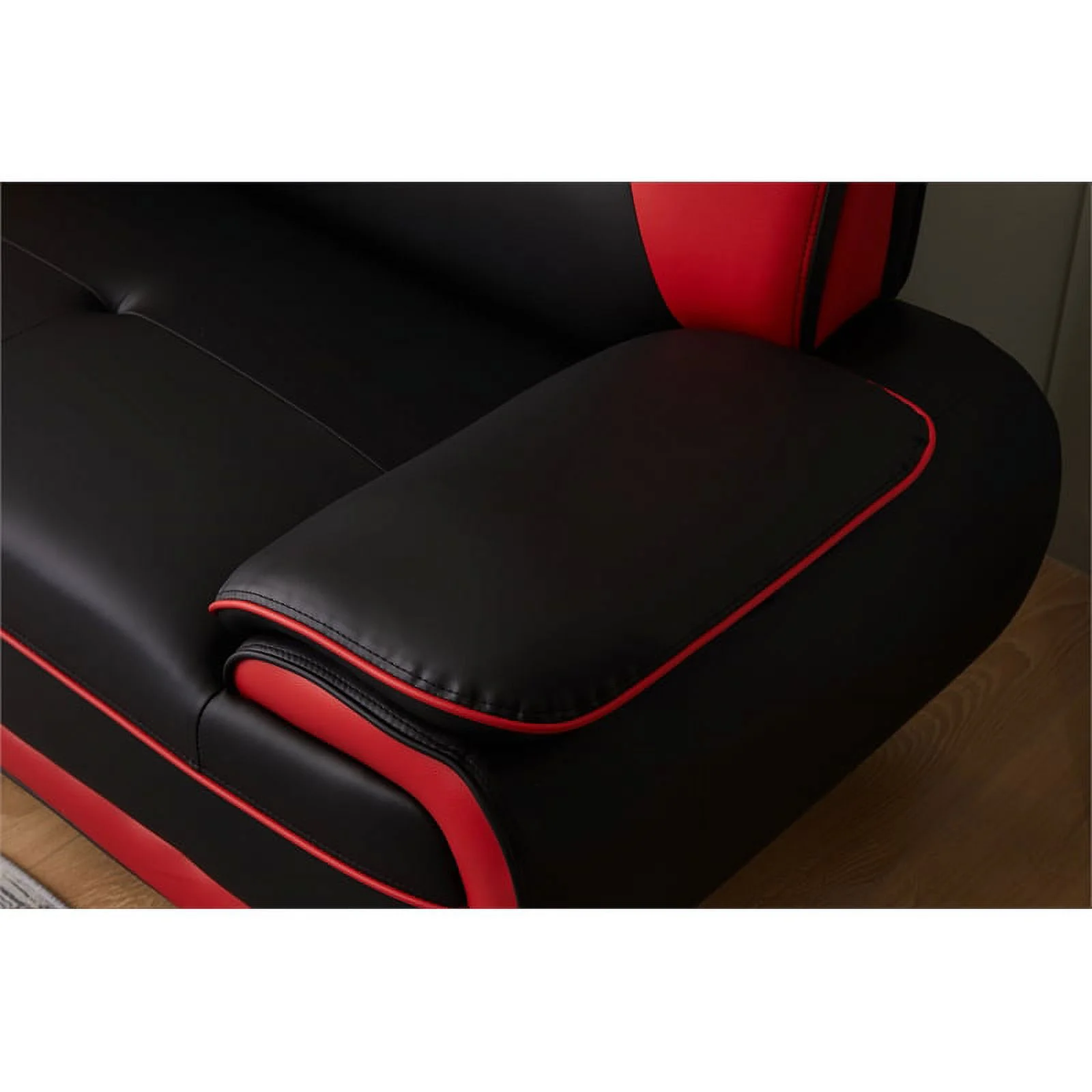 Kingway Furniture Lilian Faux Leather Livingroom Chair in BlackRed