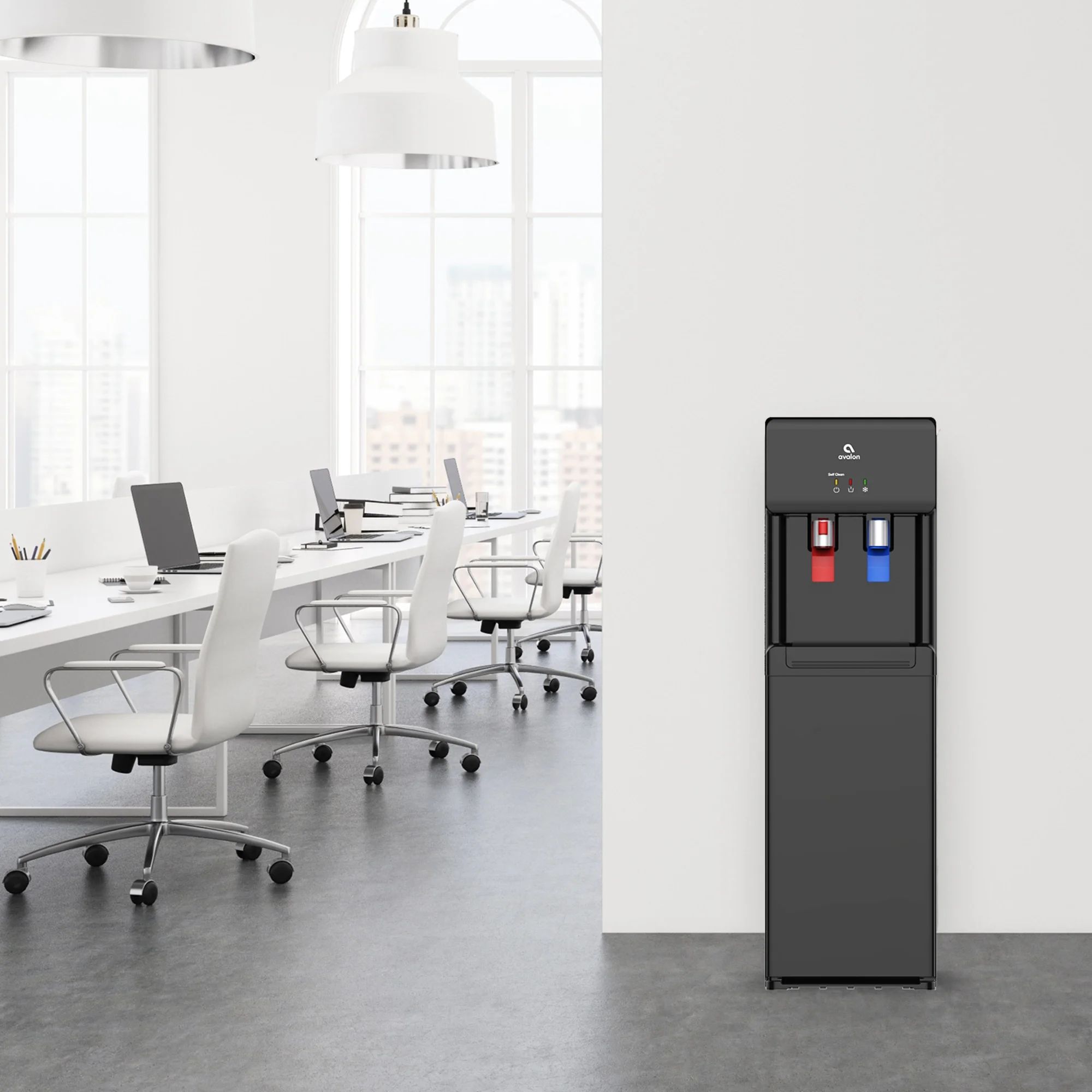 Avalon Self Clean Touchless Bottle Less Hot/Cold Water Cooler, Black