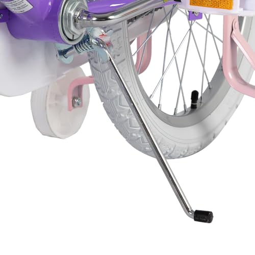 JOYSTAR Unicorn Kids Bike for Girls Ages 2-9 Years Old, 12 14 16 18 Inch Kids Bike with Training Wheels, Doll Seat, Streamers and Basket