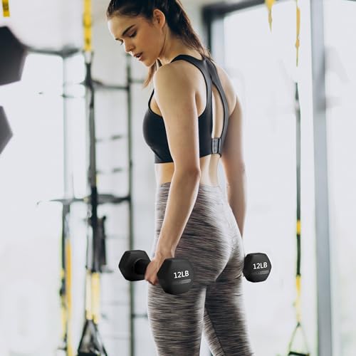 HolaHatha Neoprene Dumbbell Free Hand Weight Set with Rack, Ideal for Home Exercises to Gain Tone and Definition