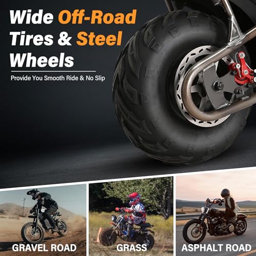 Oryxearth Mini Dirt Bike for Kids, 105CC 4-Stroke Kid Gas Powered Off-Road Pocket Pit Trail Motorcycle W/EPA Approved