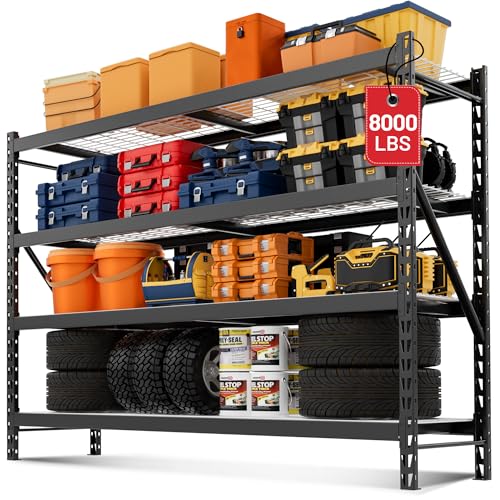 WORKPRO 5-Tier Metal Shelving Unit, 48”W x 24”D x 72”H, Heavy Duty Adjustable Storage Rack, 4000 lbs Load Capacity (Total), for Garage, Basement
